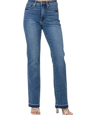 Judy Blue High Waist Tummy Control Bootcut Jeans 15/32 Raw Hem